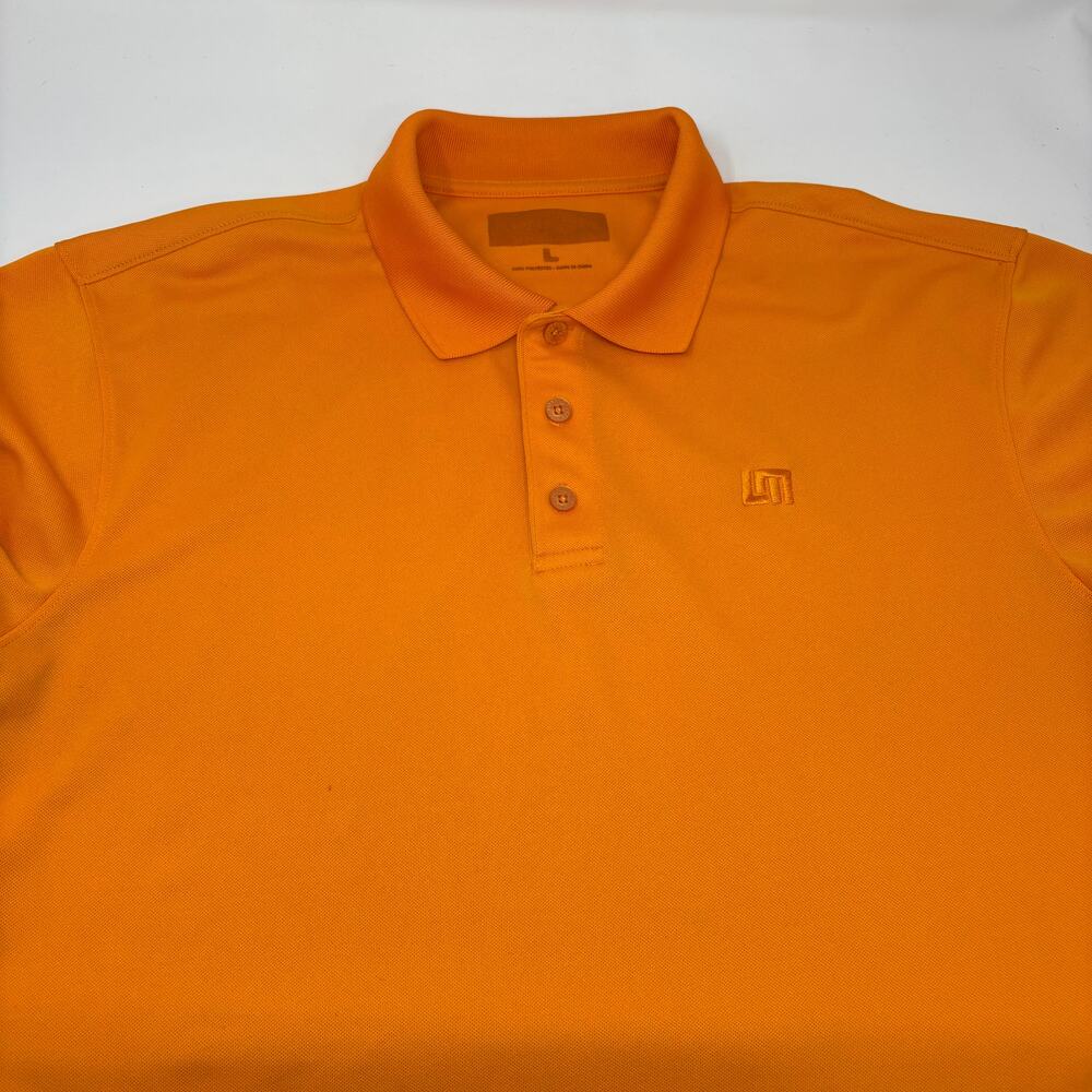 Loudmouth Large Solid Orange Short Sleeve‎ Polo Shirt